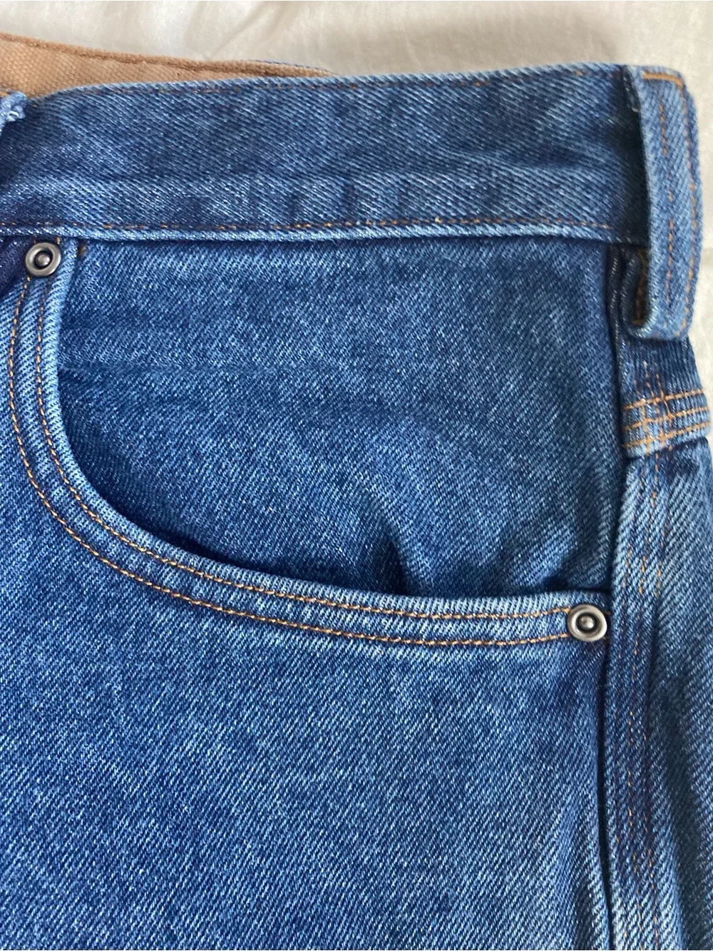 Duluth TradingCo. Men’s Ballroom PremiumDenim Jeans 36X32 Blue/Tan Flannel Lined
